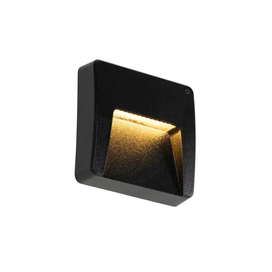 Qazqa wandlamp gem zwart geïntegreerde led
