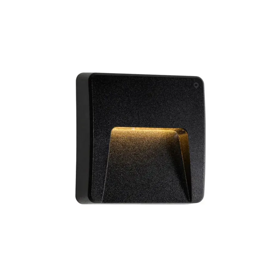 Qazqa wandlamp gem zwart geïntegreerde led