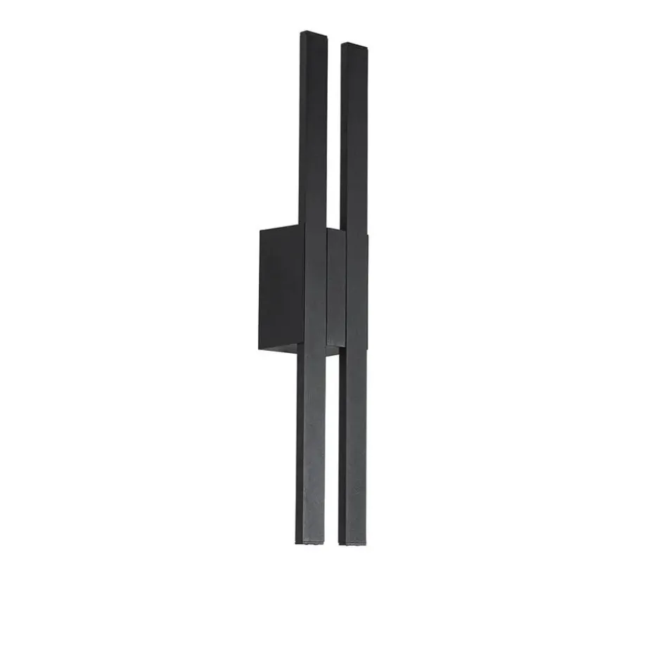 Qazqa wandlamp jamal zwart geïntegreerde led