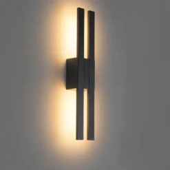 Qazqa wandlamp jamal zwart geïntegreerde led
