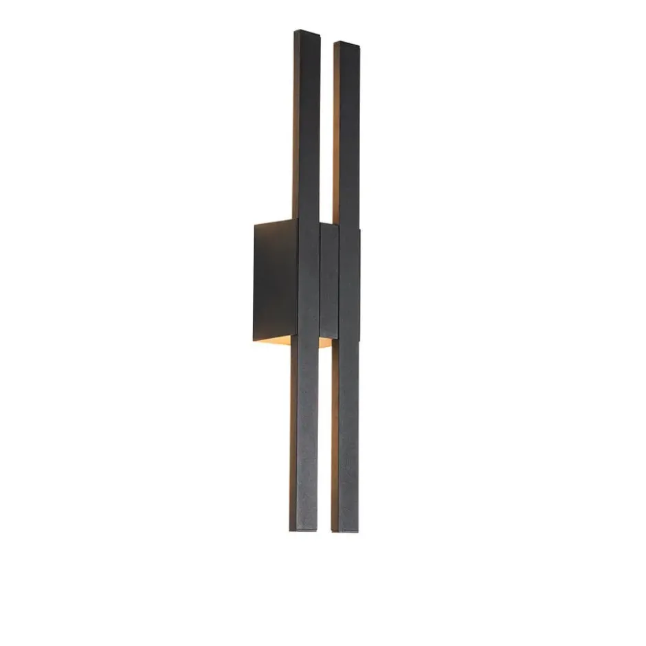 Qazqa wandlamp jamal zwart geïntegreerde led