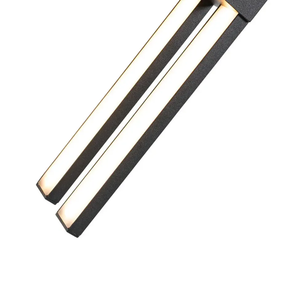 Qazqa wandlamp jamal zwart geïntegreerde led