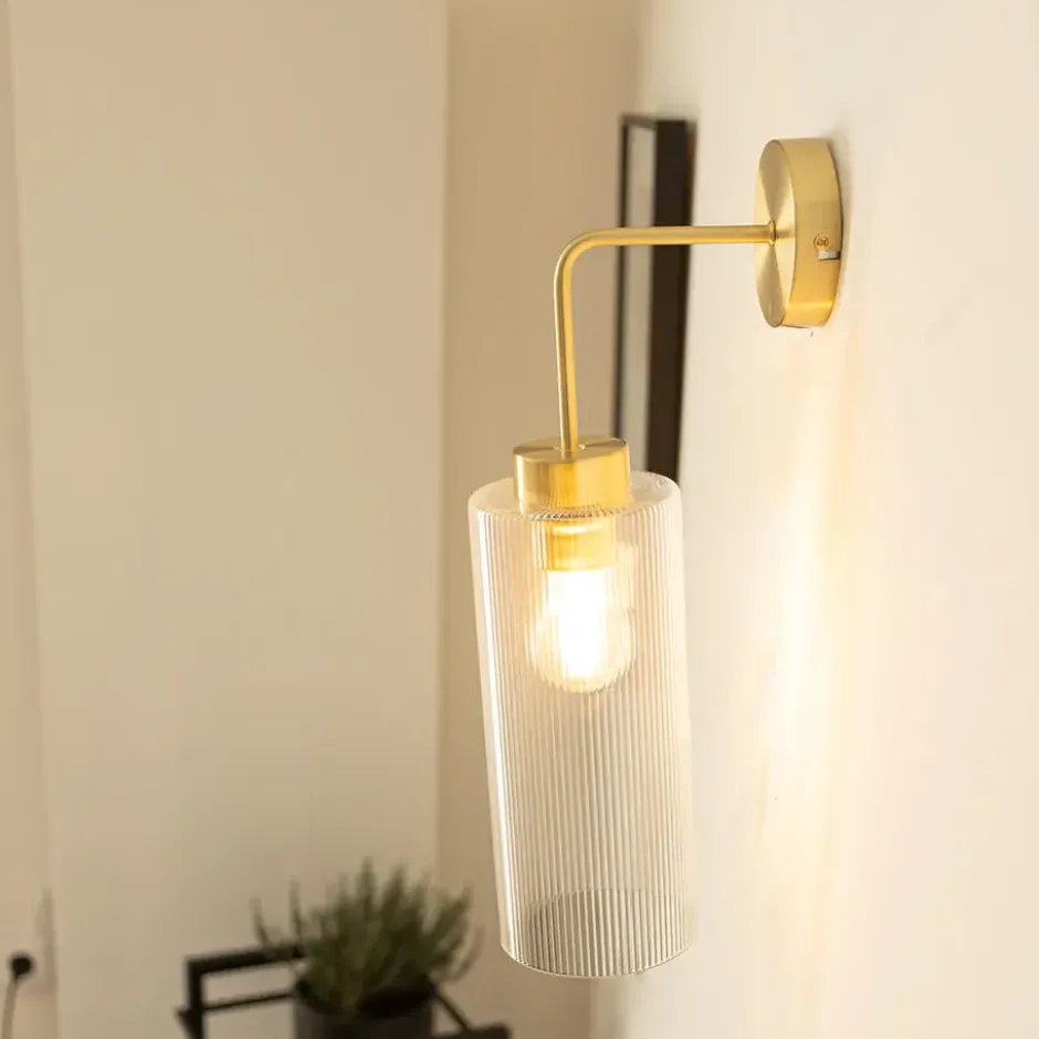 Qazqa wandlamp laura goudkleurig e27