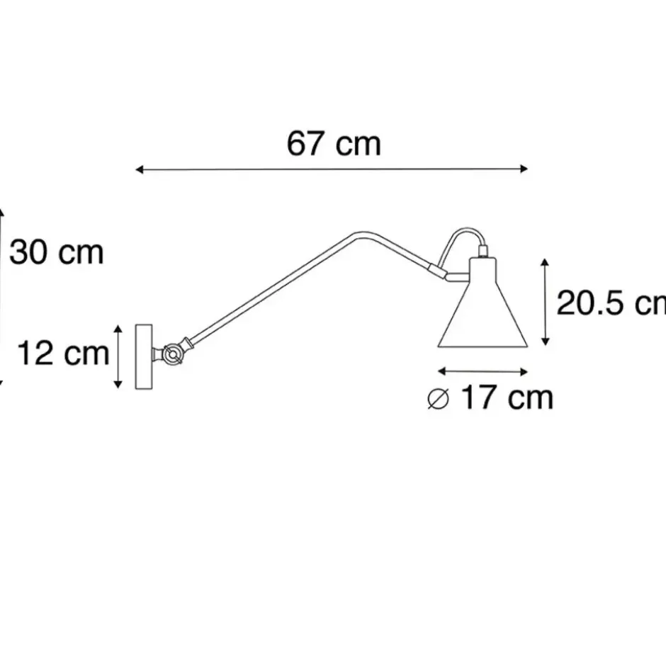 Qazqa wandlamp luna wl zwart e27