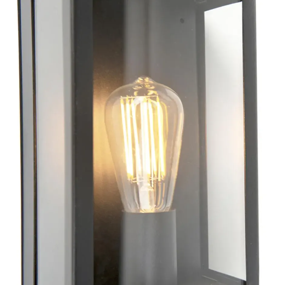 Qazqa wandlamp met bewegingssensor rotterdam zwart e27