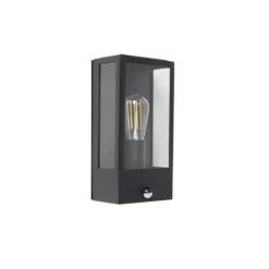 Qazqa wandlamp met bewegingssensor rotterdam zwart e27