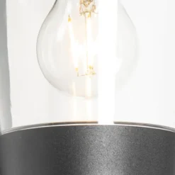 Qazqa wandlamp met bewegingssensor joren zwart e27