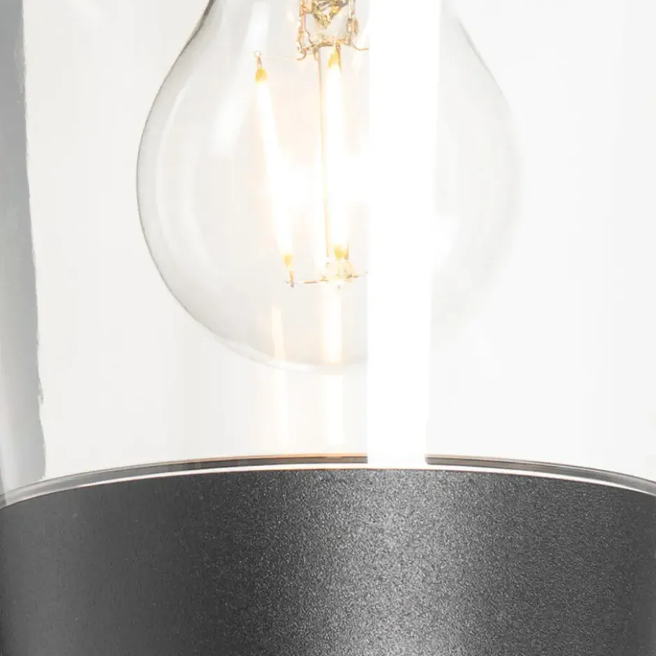 Qazqa wandlamp met bewegingssensor joren zwart e27