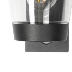 Qazqa wandlamp met bewegingssensor joren zwart e27