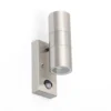 Qazqa wandlamp met bewegingssensor duo zilverkleurig gu10