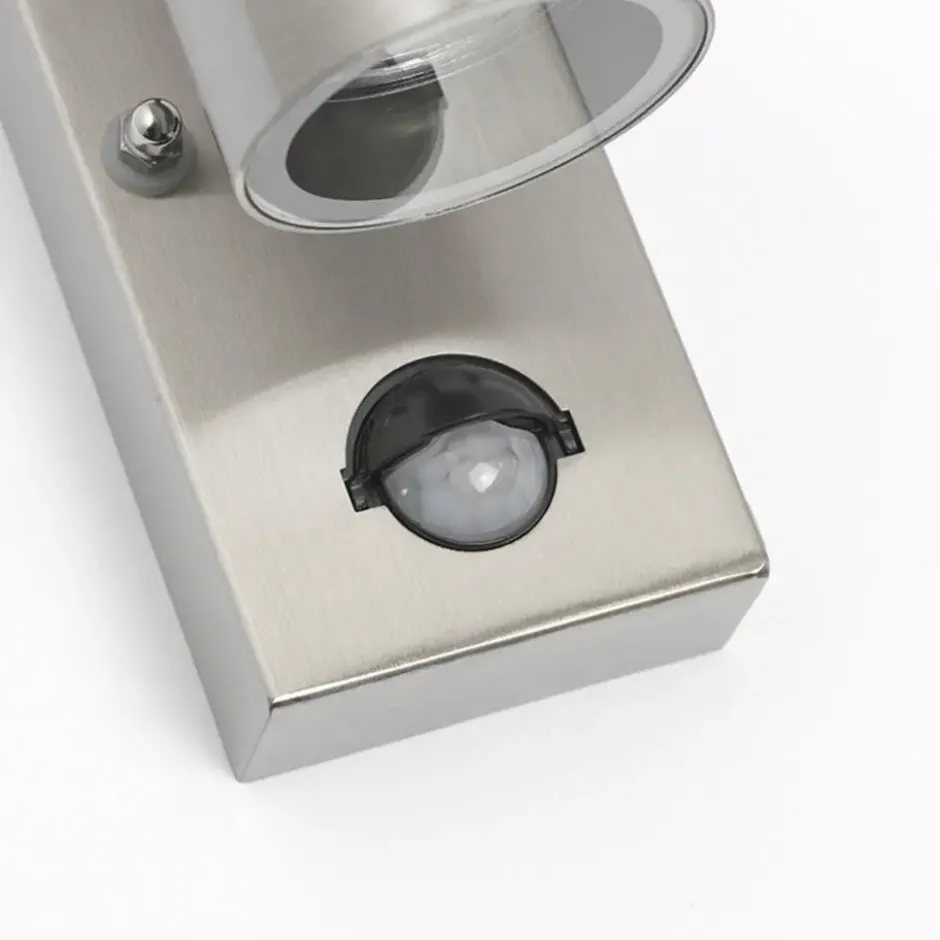 Qazqa wandlamp met bewegingssensor duo zilverkleurig gu10