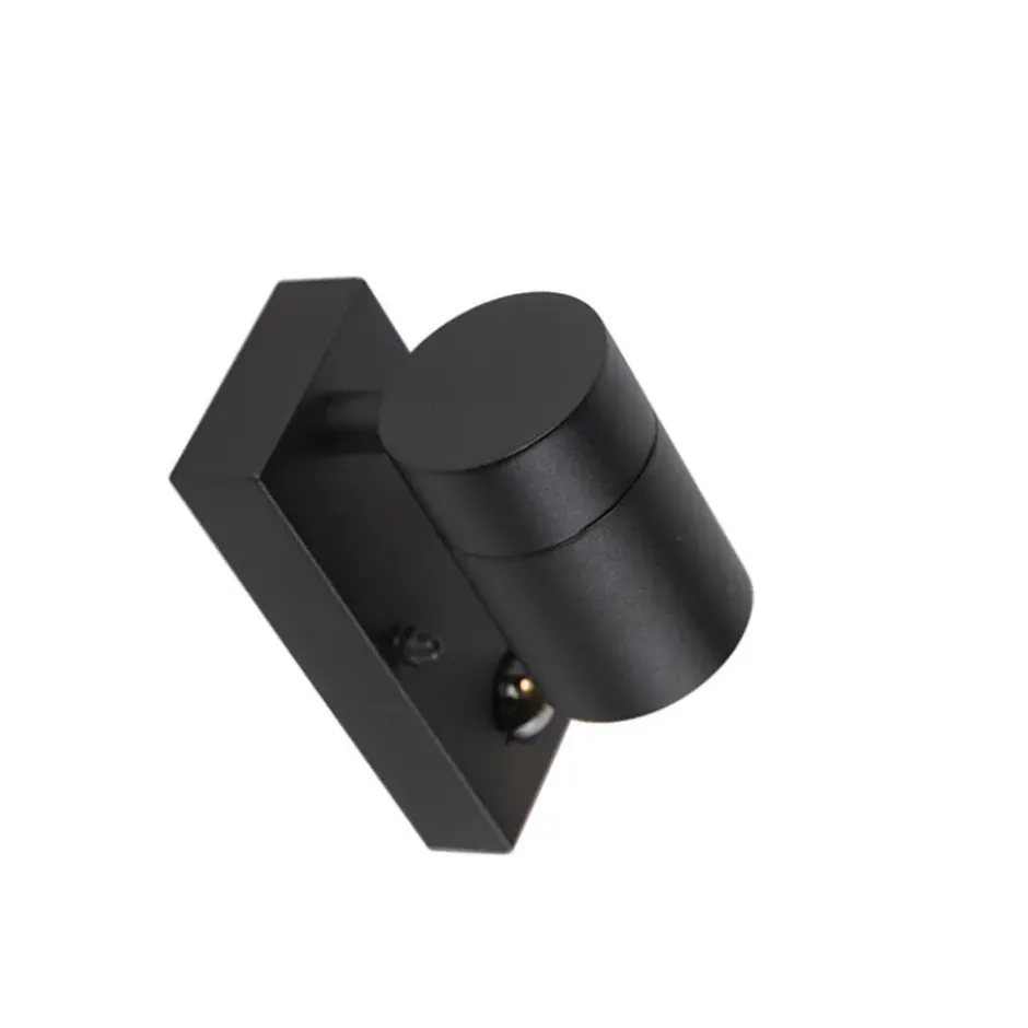 Qazqa wandlamp met bewegingssensor solo zwart gu10