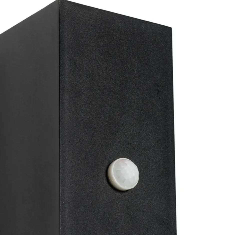 Qazqa wandlamp met bewegingssensor baleno zwart gu10