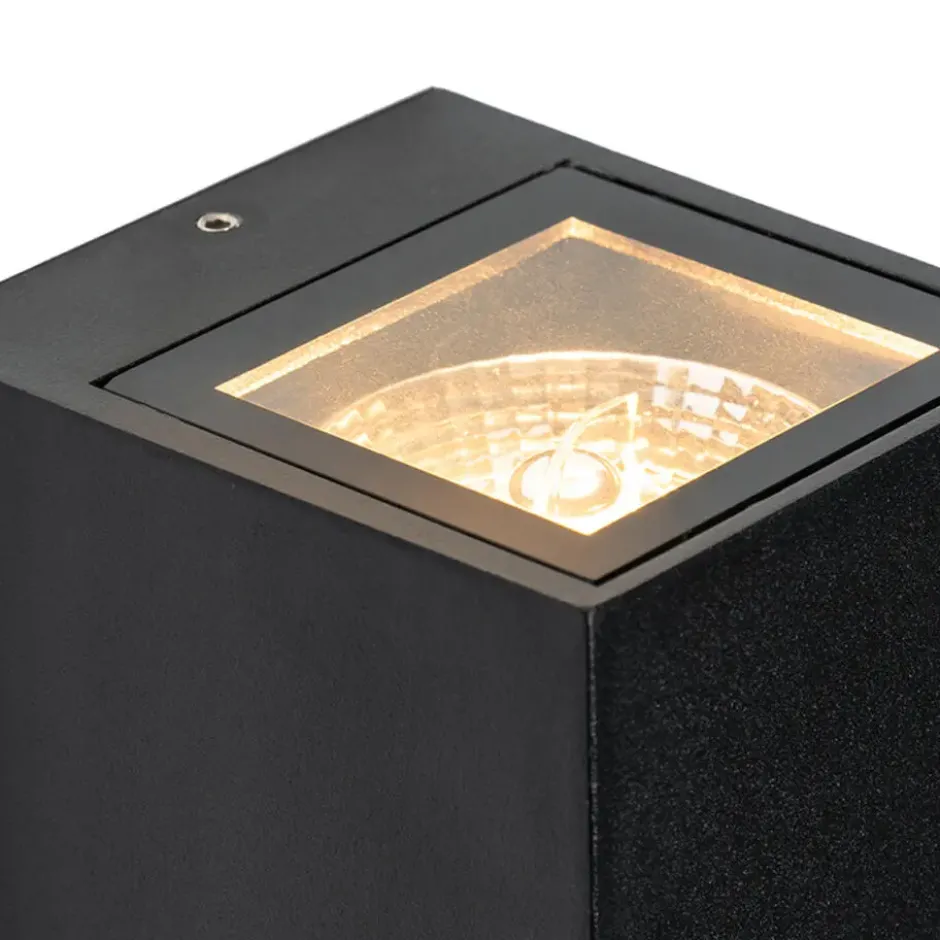 Qazqa wandlamp met bewegingssensor baleno zwart gu10