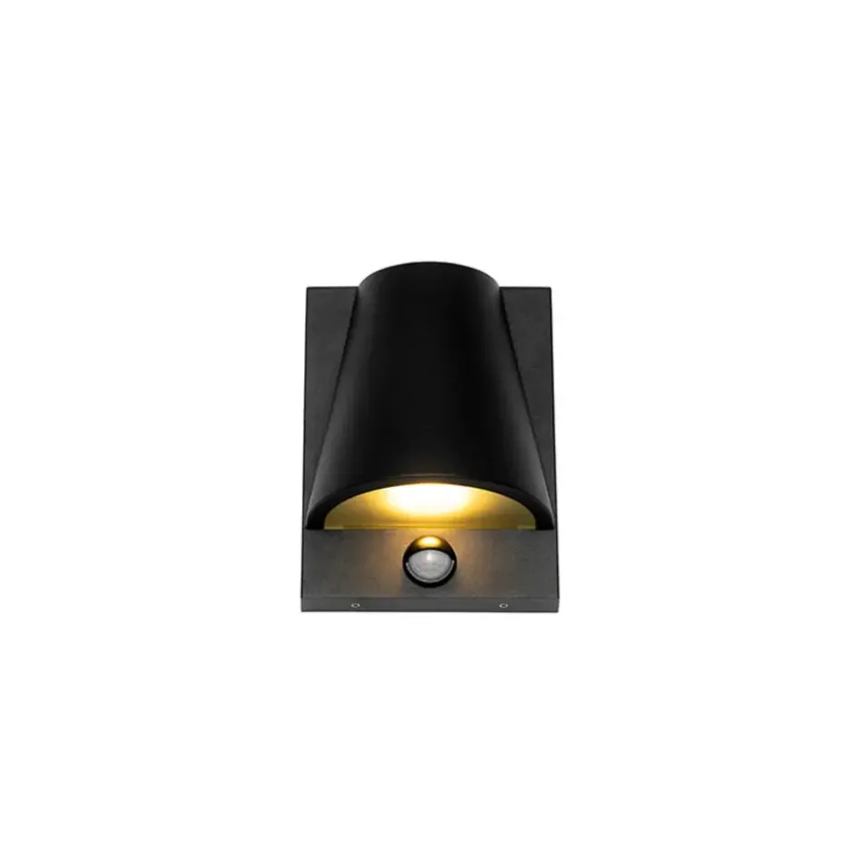 Qazqa wandlamp met bewegingssensor femke zwart gu10