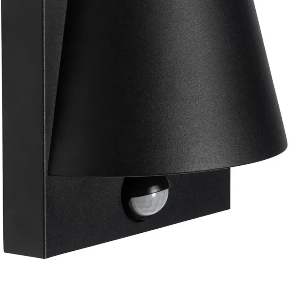 Qazqa wandlamp met bewegingssensor femke zwart gu10