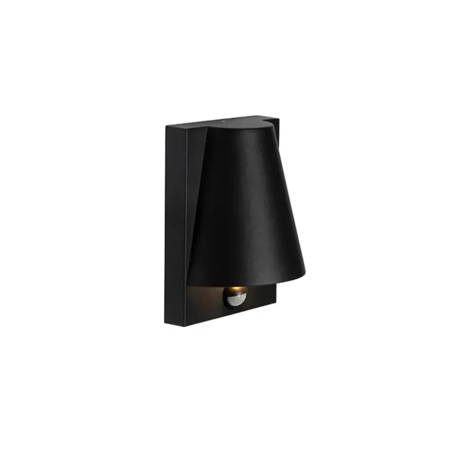 Qazqa wandlamp met bewegingssensor femke zwart gu10