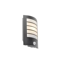 Qazqa wandlamp met bewegingssensor miro zwart e27