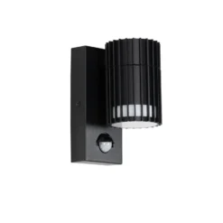 Qazqa wandlamp met bewegingssensor boris zwart gu10