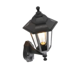 Qazqa wandlamp met bewegingssensor new haven zwart e27