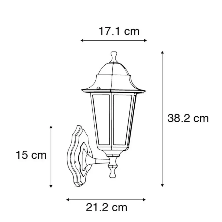 Qazqa wandlamp met bewegingssensor new haven zwart e27