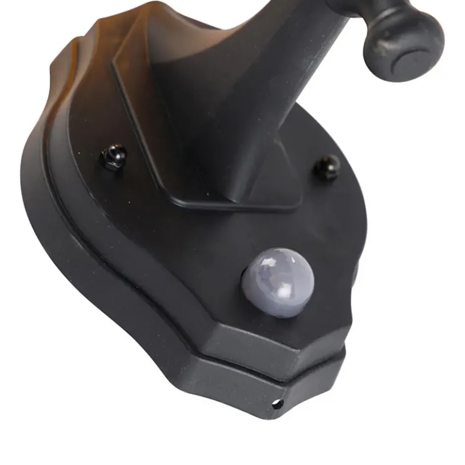 Qazqa wandlamp met bewegingssensor new haven zwart e27