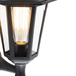 Qazqa wandlamp met bewegingssensor new haven zwart e27