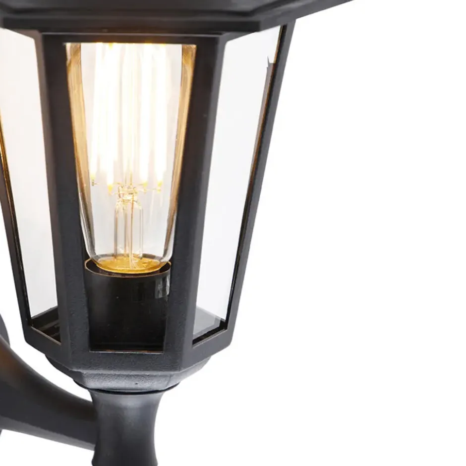 Qazqa wandlamp met bewegingssensor new haven zwart e27