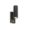 Qazqa wandlamp met bewegingssensor duo zwart gu10