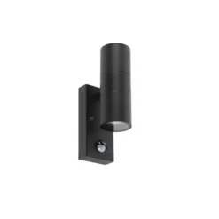 Qazqa wandlamp met bewegingssensor duo zwart gu10