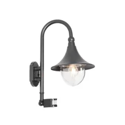Qazqa wandlamp met bewegingssensor daphne zwart e27