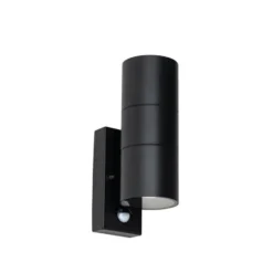 Qazqa wandlamp met bewegingssensor duo zwart gu10