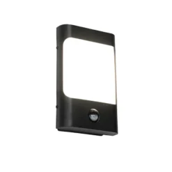 Qazqa wandlamp met bewegingssensor khuvan zwart geïntegreerde led