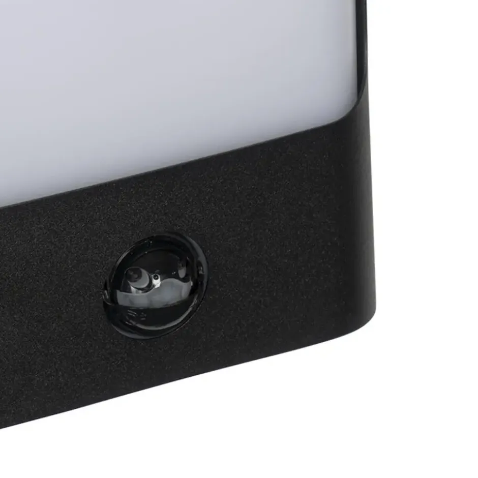 Qazqa wandlamp met bewegingssensor khuvan zwart geïntegreerde led