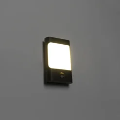 Qazqa wandlamp met bewegingssensor khuvan zwart geïntegreerde led