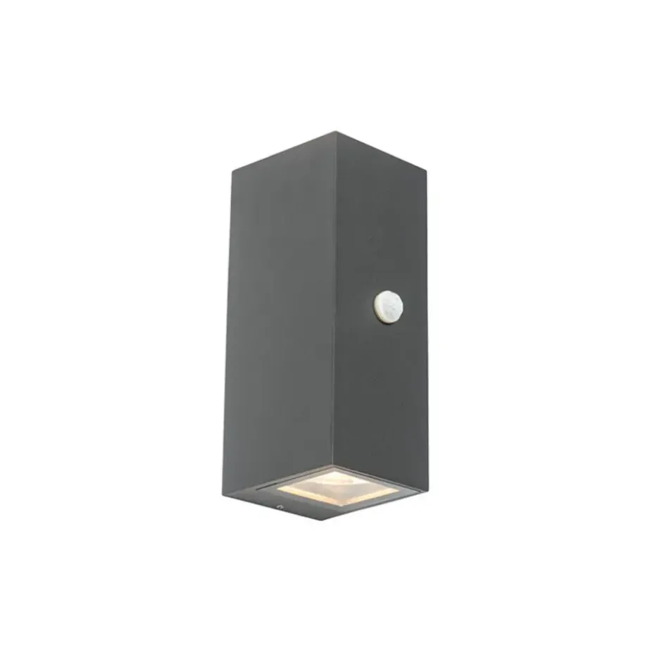 Qazqa wandlamp met bewegingssensor baleno grijs gu10