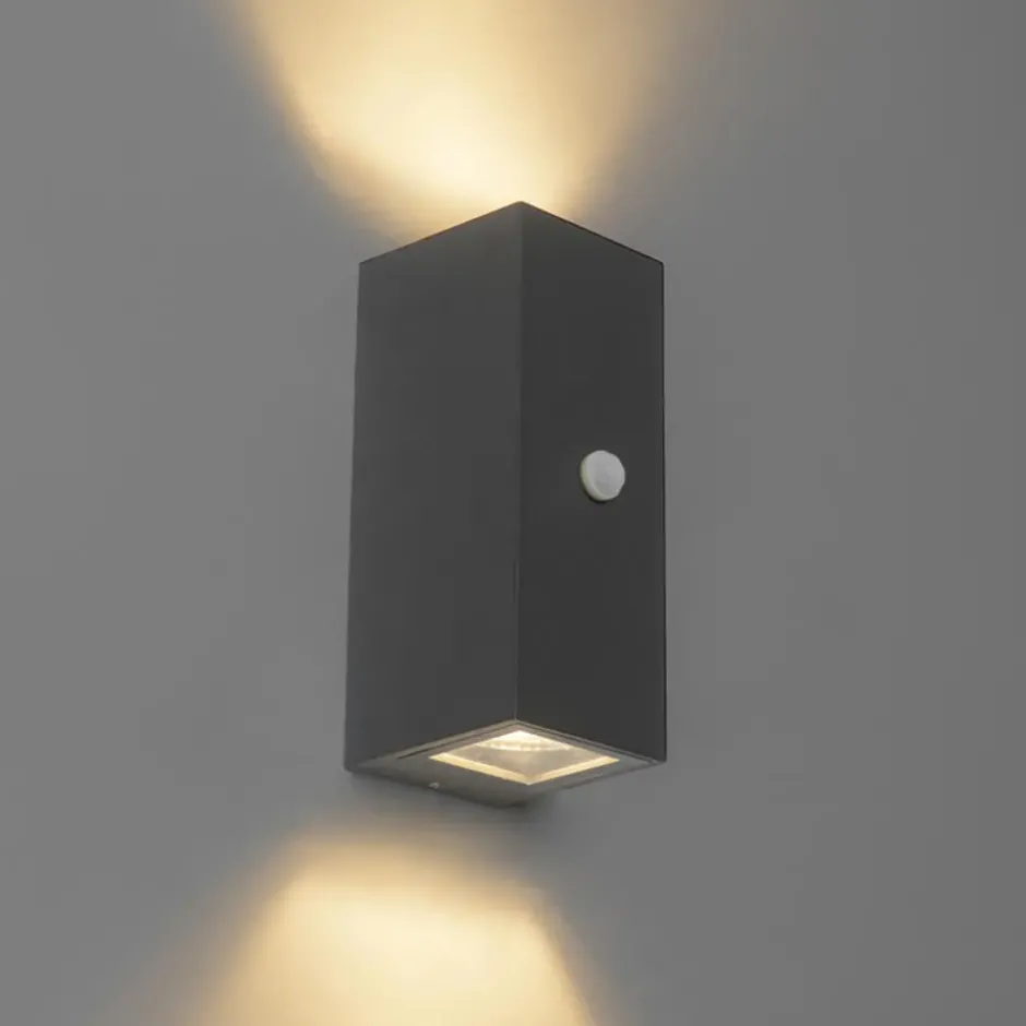 Qazqa wandlamp met bewegingssensor baleno grijs gu10
