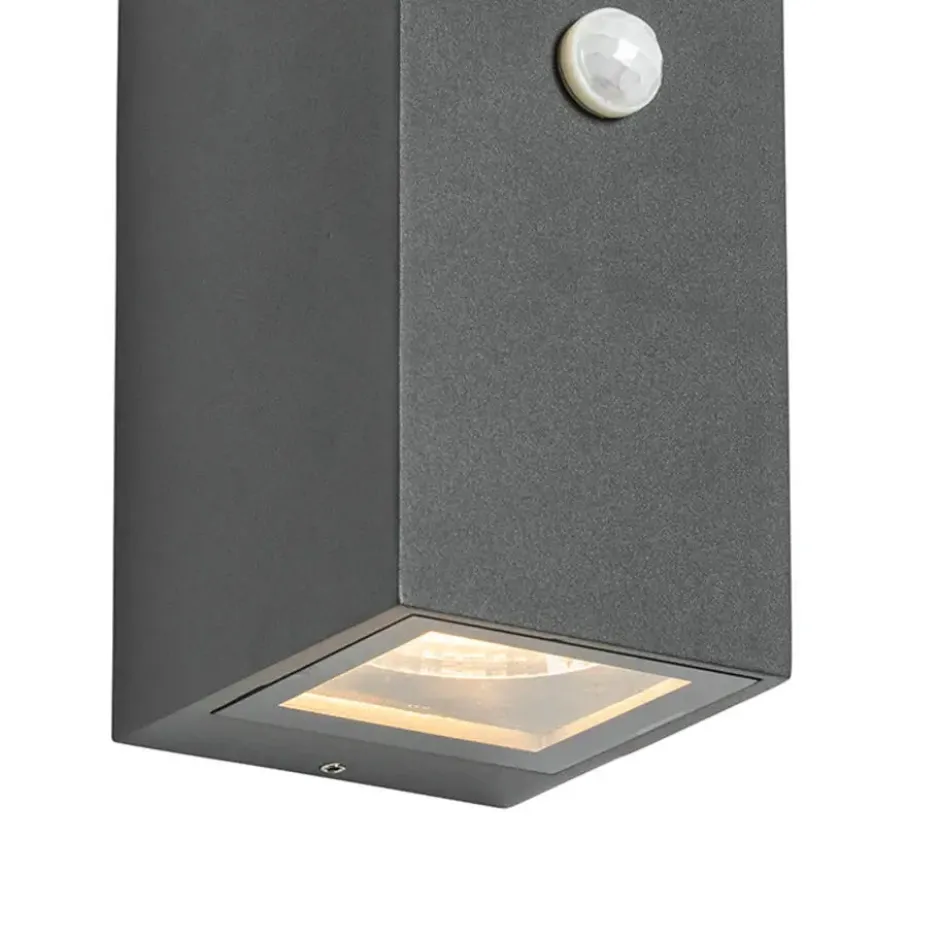 Qazqa wandlamp met bewegingssensor baleno grijs gu10