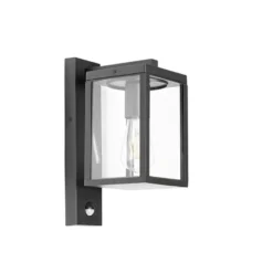 Qazqa wandlamp met bewegingssensor charlois zwart e27