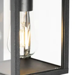 Qazqa wandlamp met bewegingssensor charlois zwart e27