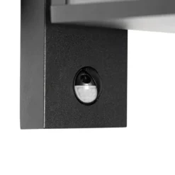 Qazqa wandlamp met bewegingssensor charlois zwart e27