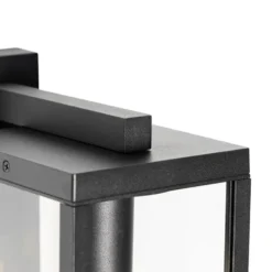 Qazqa wandlamp met bewegingssensor charlois zwart e27