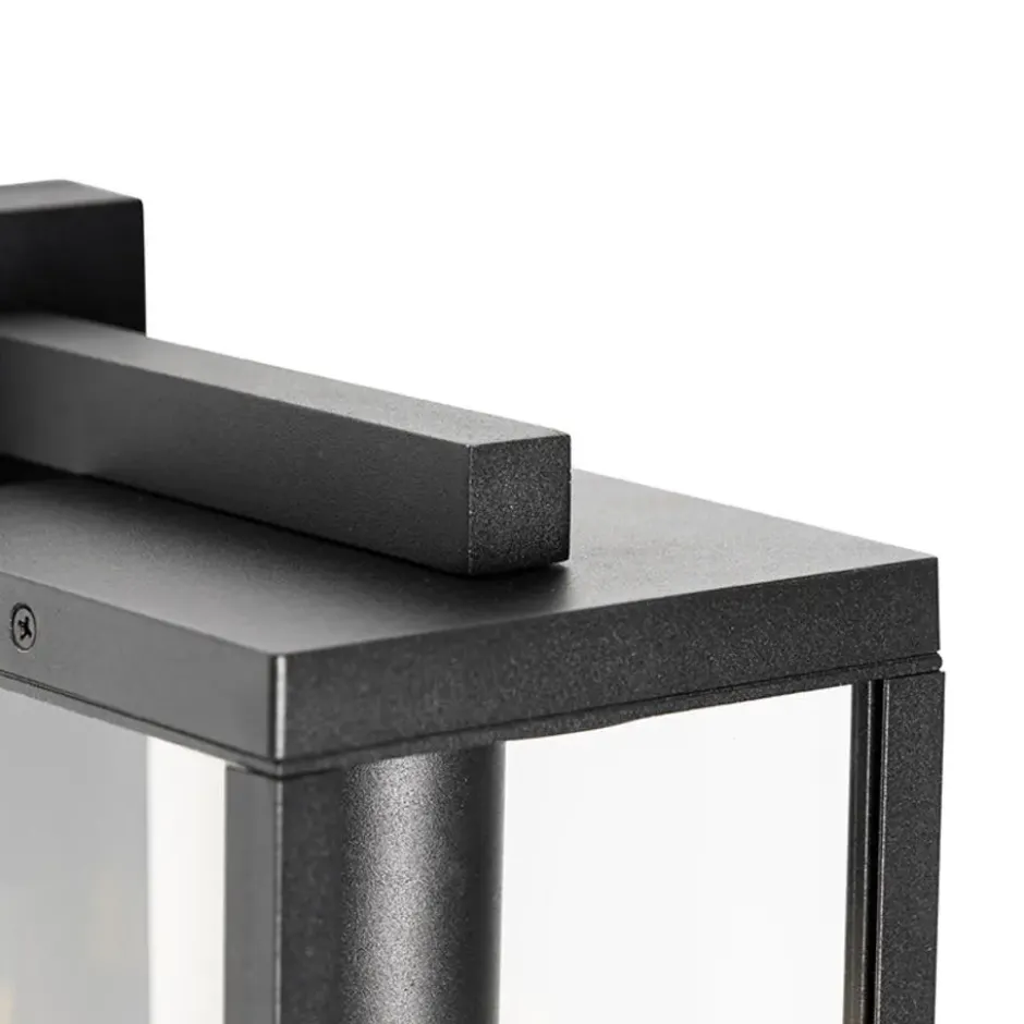 Qazqa wandlamp met bewegingssensor charlois zwart e27