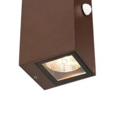 Qazqa wandlamp met bewegingssensor baleno bruin gu10