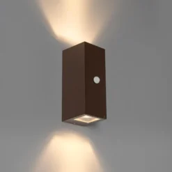 Qazqa wandlamp met bewegingssensor baleno bruin gu10