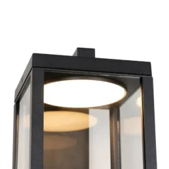 Qazqa wandlamp met bewegingssensor ferdinand zwart geïntegreerde led