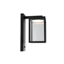 Qazqa wandlamp met bewegingssensor ferdinand zwart geïntegreerde led
