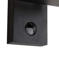 Qazqa wandlamp met bewegingssensor ferdinand zwart geïntegreerde led