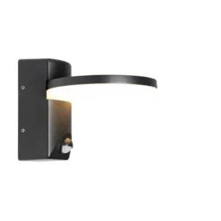 Qazqa wandlamp met bewegingssensor esmee zwart geïntegreerde led