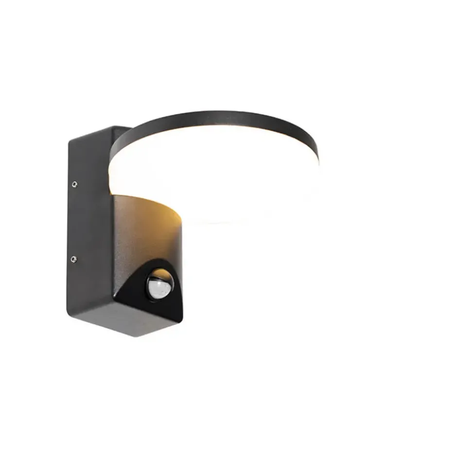 Qazqa wandlamp met bewegingssensor esmee zwart geïntegreerde led